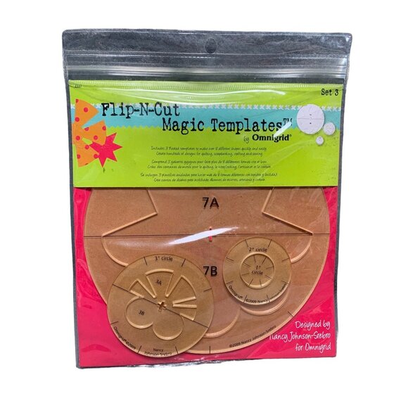 Flip-N-Cut Magic Templates Set 3 By Omnigrid Quilting Sewing - Picture 1 of 5